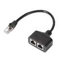 Computer RJ45 1 to 2 Plug Cable Splitter Ethernet Networking Extender Accessory for Home Office Broadband Connection Clever Treatment Clever Treatment