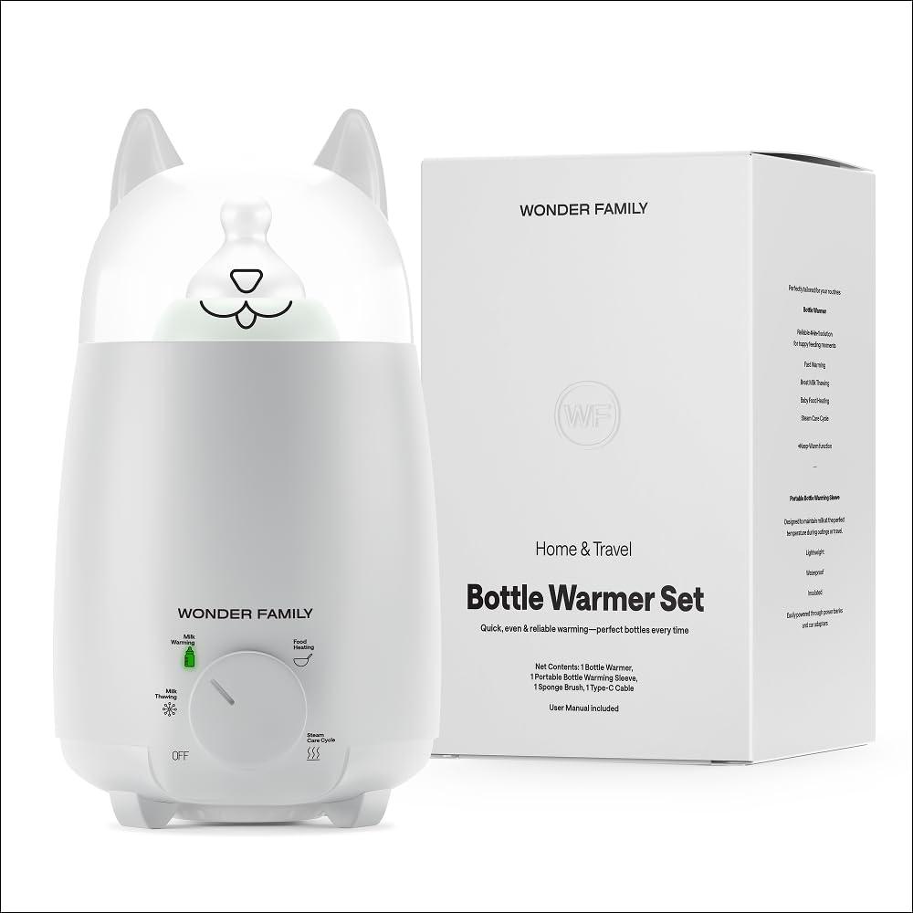 Portable Baby Bottle Warmer for Breastmilk & Formula 4-in-1 Defrost, Food and Breast Milk Warming, Thermos On the Go Heater for Travel, Car, Home Portable Milk Warmer for Baby