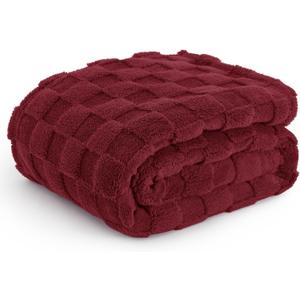 Bedsure GentleSoft Christmas Throw Blanket for Couch - Red Fall Checkered Fleece Red Blankets Gifts for Women Men Girls, Cute Soft Cozy Throw for Bedroom Home Decor Gifts, 50x60 Inches