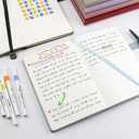 Hardcover Leather Journal Notebook A5 Lined 208 Pages 5x8.25 Inches Gold Edged Pages with Strap Closure Travel Work School Writing Journaling Notebooks for Women Men Gift Box Packaging Light Purple