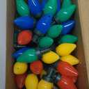 C7 60 LED Battery Operated Christmas Lights,Battery Powered Multicolor Waterproof Bulbs,21.3 FT 8 Modes with Auto On/Off Time for Xmas Tree Garden Patio Indoor Outdoor Christmas Decorations