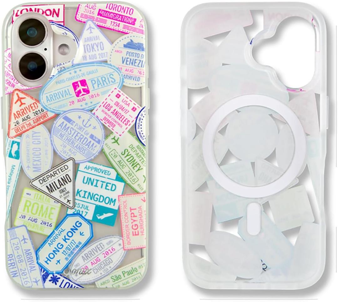 Sonix Case for iPhone 16 | Compatible with MagSafe | 10ft Drop Tested | Passport Stamps