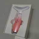 Dopsikn 7 Color Galvanic Machines - Red Light Therapy for Face and Neck, Face Massager Tool for Wrinkles, Double Chin, Vibrating Facial Massager with Thermals, Pink