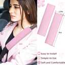 Frienda 10 Pcs Leather Steering Wheel Cover Set for Women 14.5-15 Inch Car Accessories with Seat Belt Shoulder Pad Seatbelt Cover Cup Holder Start Button Ring Sticker Air Vent Clip(Pink)