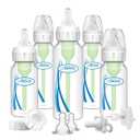 Dr. Brown's Natural Flow Anti-Colic Options+ Narrow Baby Bottle Gift Set with Advantage Pacifier & Bottle Travel Caps, 0m+ 