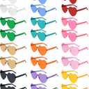 NACHLYNN 24 Pairs Sunglasses for Women - 12 Colors Rimless Heart Shaped Glasses for Party Favors (Multicolor)