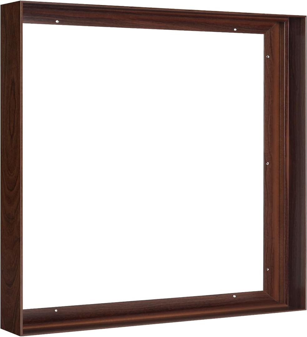 DiY Metal Canvas Float Frame for 20x20 Art, Oil Paintings, Landscape, Portrait, Walnut