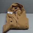 Women's Long Notch Lapel Coat, Double-Breasted Peacoat, Casual Classic Fall Winter Overcoat Khaki XL