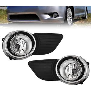 Fog Lights Compatible with 2011-2017 Sienna (Does not Compatible with SE Models) Bumper Fog Light Driving Lamp Assembly With Chrome Ring Driver & Passenger Side