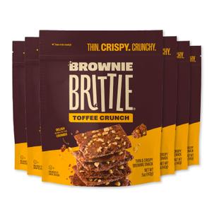 Brownie Brittle  Toffee Crunch Thin and Crispy Sweet Snacks (Pack of 6, 5 oz), Rich Gourmet Brownie Bites Dessert