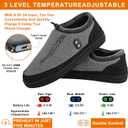 Foot Warmer, Kamlif Heated Slippers for Men Women, 5V Heating Pad, Rechargeable Electric Shoes Indoor House Shoes Plush Slip Outdoor Camping Feet Warmer with 5000 mAh Battery, L: Men 9-11.5 / Women 10.5-12