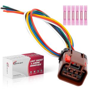 Tail Lights Connector Plug Wiring Pigtail Harness Compatible with Dodge Ram 2500 2003-2006 Replace 2AME77347A 2AME77348A 55077347AD 55077347AE 55077347AF 55077348AD 55077348AE