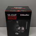 Mueller 12-Cup Drip Coffee Maker - Borosilicate Carafe, Auto-Off, Reusable Filter, Anti-Drip, Keep-Warm Function, Clear Water Level Window Coffee Machine, Kitchen Essentials & Accessories (Black)