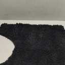 Smiry Luxury Chenille Toilet Rugs U-Shaped 24x20, Soft Absorbent Non-Slip Contour Bathroom Rugs for Toilet, Machine Washable Contoured Bath Mats, Black