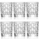 Dicunoy 6 Pack Juice Drinking Glasses, 8 oz Water Glasses with Heavy Base, Crystal Small Beverage Cups for Soda, Water, Milk, Whisky, Beer, Cocktail