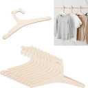 10Pcs Wooden Baby Hangers, 9Inch Cute Kids Clothes Hangers with Bear Ears, Non Slip Wooden Newborn Hanger, Toddler Nursery Hanger for Children, Kids Clothes, Pants, Coats, Suits, Jackets