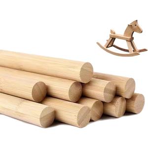 DaTpuik 3/4 x 48 Inch 5 PCS Dowel Rods Wood Sticks Wooden Dowel Rods - Unfinished Bamboo Sticks - for Crafts and DIYers