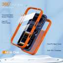 COOLQO for iPhone 17 Pro Case with Screen Protectors, Compatible with MagSafe, Military Grade 17FT Drop Protection, Shockproof Protective Dual-Layer Magnetic Translucent Matte Phone Cover, Orange