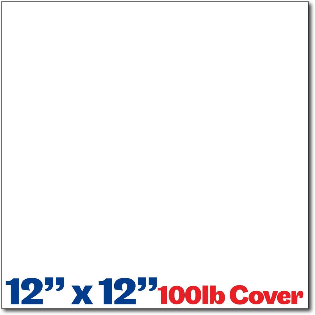 Extra Heavy Thick 100lb Cover White Scrapbook Paper - 12x12 Cardstock Squares - 30 Pack
