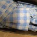 Irenare 2 Sets 17.7'' Gingham Ruffle Chair Cushions Cover and Back Cover