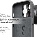 ShiftCam Fabric Camera Case Compatible with iPhone 14 | Built-in Lens Mount | Magnetic-Case | Shoot Stunning Photos Instantly (iPhone 14 Series, iPhone 14 Pro) Dark Grey