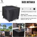 Saking Fire Pit Cover, 28 inch Firepit Covers Square Gas Fireplace Fire Pit Table Cover for Propane Fire Pit- 28 X 28 inch