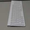 SABLUTE Wireless Keyboard with 7 Colored Backlits, Rechargeable Silent Compact Cordless Computer Keyboard with Low Profile Quiet Light Up Keys for Windows, PC, Linux, Chrome, Mac (White)