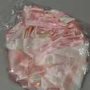 VitalCozy 1 PCS White Pink Bow Garland Banner, Satin Ribbon Hanging Party Bow Garland Decoration for Birthday Baby Shower Wedding Party Supplies