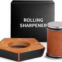 Rolling Knife Sharpener, 5-Angle (12,15,17,19,22) Sharpener with Replaceable Diamond Discs and Magnetic Base, Magnetic Knife Sharpening Kit for Kitchen Knives, Chefs and Home Cooks