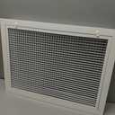 HVAC Premium 12'' x 6'' Cube Core Eggcrate Return Air Filter Grille for 1'' Filter - Aluminum - White [Outer Dimensions: 14.5'' x 8.5]