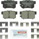 BOSCH BC537 QuietCast Premium Ceramic Disc Brake Pad Set - Compatible with Select Acura CL, CSX, ILX, RSX, TL, TSX, Vigor; Honda Accord, Civic, CR-Z, Prelude, S2000; Suzuki Kizashi, SX4; REAR