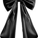 JUICYRAUL 23x35 Inch Large Black Satin Bow,Giant Ribbon Tie for Coquette Room, Xmas Tree, Birthday, Graduation, Wedding Proposal & Baby Shower Decor