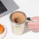 Self Stirring Mug,Self Stirring Coffee Mug,Suitable for Coffee, Milk, Cocoa and Other Beverages (Cream-temperature, 12 Ounces)