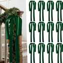 Artmag 12 Pcs Velvet Christmas Large Swag Bows 23.6x15.7 Inch Rustic Staircase Wreath Fireplace Vintage Bows for Christmas Tree Topper Holiday Indoor Outdoor Decor (Dark Green)