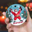 2 x Weight Lifting Christmas Ornament 2025, Double Sided Ceramic Ornaments for Christmas Tree Decor, for Women, Gifts for Gym Lovers, Funny Santa Ornaments