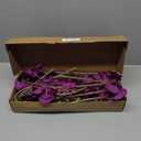 38 Inch Purple Flowers Faux Orchid 6 PCS Orchids Artificial Flowers Velvet Flowers Long Stem Artificial Flowers for Tall Vase for Home Wedding Decoration(Dark Purple)