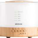 muson Essential Oil Diffuser Sound Machine Combo Diffuser for Aromatherapy Fragrant Oil Cool Mist Humidifier with Natural Sound Music & Warm Night Light, Auto Shutoff, White