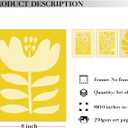 JXREQ Yellow Boho Abstract Neutral Floral Posters Wall Art Prints Set of 4, Mid Century Modern Abstract Black and Beige Matisse Floral Wall Decor for Home Bedroom Living Room, 8x12 Inch Unframed