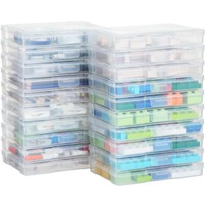 5x7 Photo Storage Cases, Plastic Craft Storage Container, Acid-Free Box for Pictures, Crafts, Scrapbooking, Photo Keeper (20)