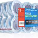 JARLINK 18 Rolls Ultra Clear Packing Tape | 2.7mil Thick and 1.88" Wide. 60 Yards per Roll, 1080 Total Yards. Heavy Duty Packaging Tape for Shipping and Moving