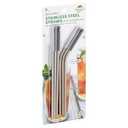 Biosmart Reusable With Silicone Tips Stainless Steel Straws & 
Core Home Steak Knives, 6 pc 