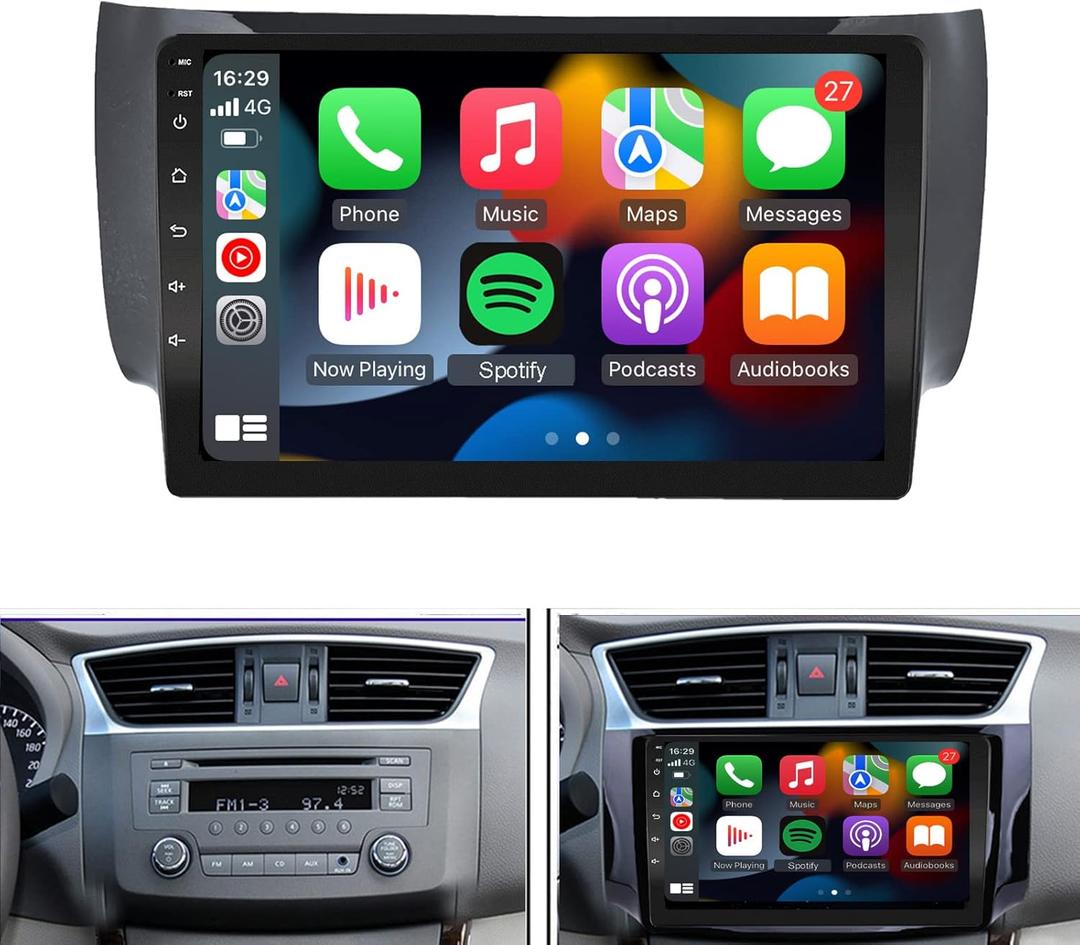 for 2013-2017 Nissan Sentra Radio with Wireless Carplay&Android Auto,2G RAM 32G ROM Android Car Stereo Navigation Bluetooth Touch Screen Car Multimedia Radio