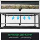 Tempered Glass Reptile Tank, 30x12x12 Inch Front Opening Terrarium with Top Screen Ventilation & Water-Holding Bottom, 20 Gallon Reptile Enclosure for Snake, Leopard Gecko, Bearded Dragon