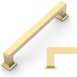 Amerdeco 10 Pack Brushed Gold Cabinet Pulls 5 Inch(128MM) Hole Centers Kitchen Cabinet Handles Cabinet Hardware Kitchen Handles for Cabinets Cupboard Handles Drawer Pulls ZH0019