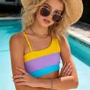 Girl Two Piece Swimsuits Adjustable Straps Bikini Sets with Chest Pad Size 9-16Y