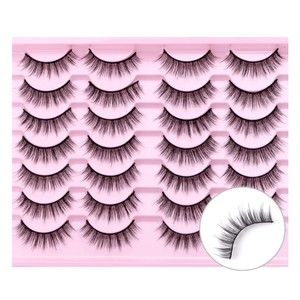 SQYlashes Natural Lashes Wispy Cat Eye False Eyelashes Short - 14 Pairs, G81 2Pcs