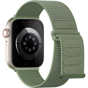 Lenrao Sport Loop Compatible with Apple Watch Bands for Men Women 44mm 45mm 46mm 49mm 42mm, Sof tNylon Wrist Straps for iWatch Bands for Series 11/10/9/8/7/6/5/4 Ultra SE 3/2/1 Cactus