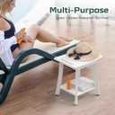 Waterproof Shower Benches for Inside Shower, Poly Lumber Shower Stool with Storage Shelf & Adjustable Feet, SPA Bathroom Seat Chair for Shaving Legs, Indoor or Outdoor Use, White