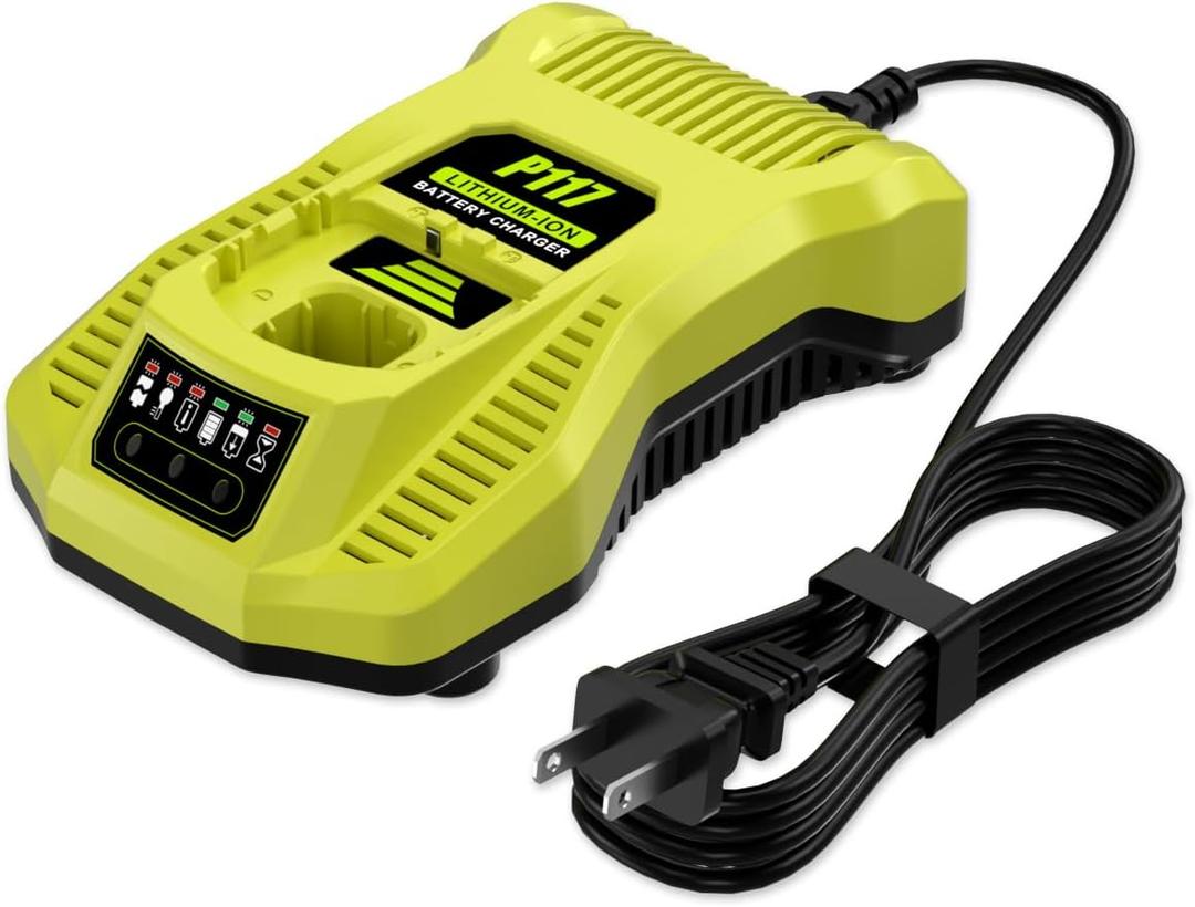 Compatible with Ryobi 18V Battery Charger,P117 Charger Compatible with Ryobi 12V-18V One+ Lithium NiCad NiMh Battery P108 P107 P109