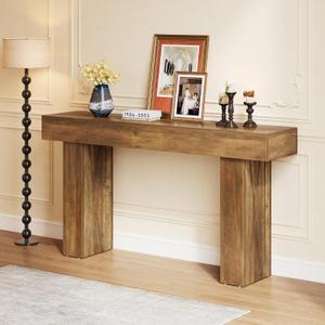 LITTLE TREE 63-Inch Narrow Console Table, Modern Sofa Table for Hallway, Entryway Table for Living Room, Bedroom, Home Office, Wood Color (Rustic Brown)
